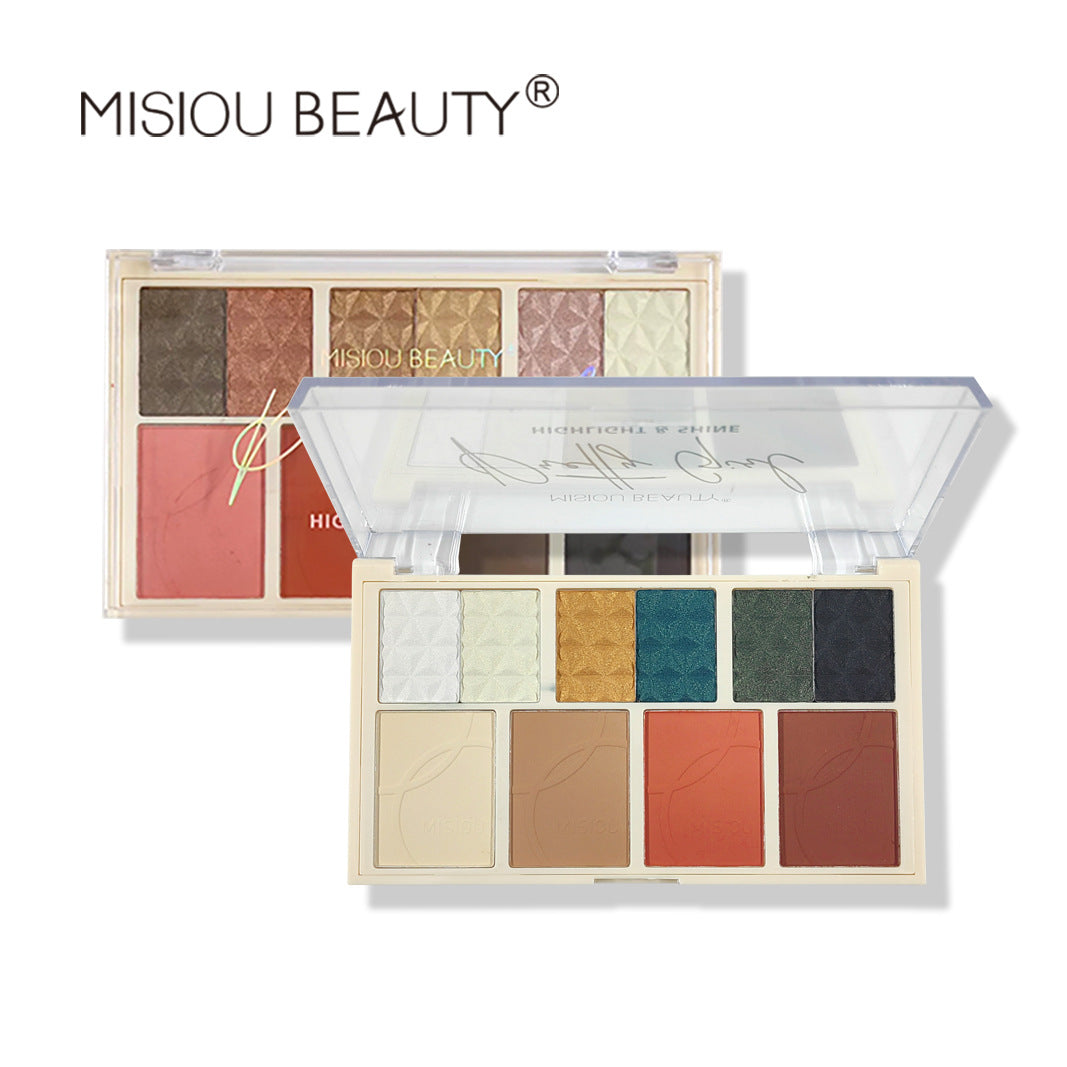 MISIOU BEAUTY cross-border makeup ten-color earth-tone eyeshadow palette wholesale new eyeshadow 