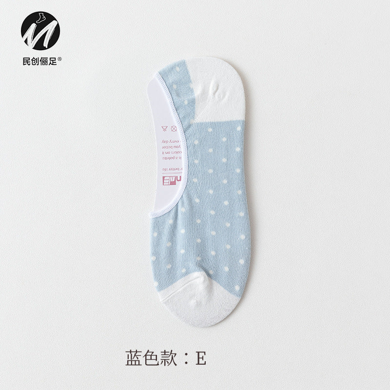 Invisible socks women's non-slip and shallow mouth spring and summer thin cotton Japanese summer women's socks boat socks women 