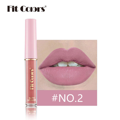 Fit Colors 12-color non-stick matte lip gloss matte velvet liquid lipstick lip gloss cross-border 