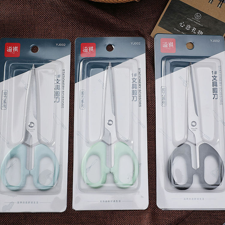 YJ002 stainless steel stationery scissors stainless steel scissors student scissors office scissors handmade household paper scissors 