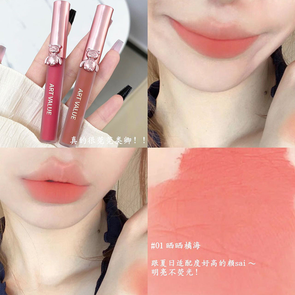 Art Value Bear Club Matte Lip Mud Velvet ကျောင်းသားများအတွက် ရောင်စုံဘက်စုံသုံး Lip Glaze ကို တတ်နိုင်၍ နယ်စပ်ဖြတ်ကျော် လက်ကား၊ 