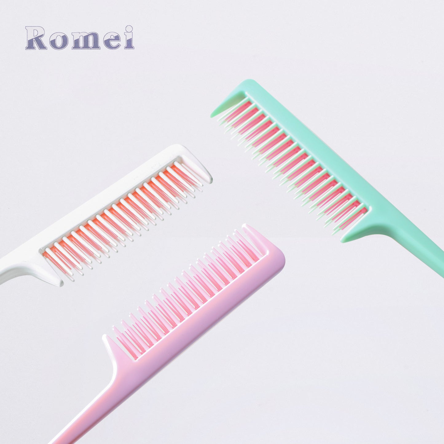 Plastic hairdressing comb hairdressing comb plate hairdressing comb hairdressing tool pointed tail comb double layer two-color hairdressing comb 