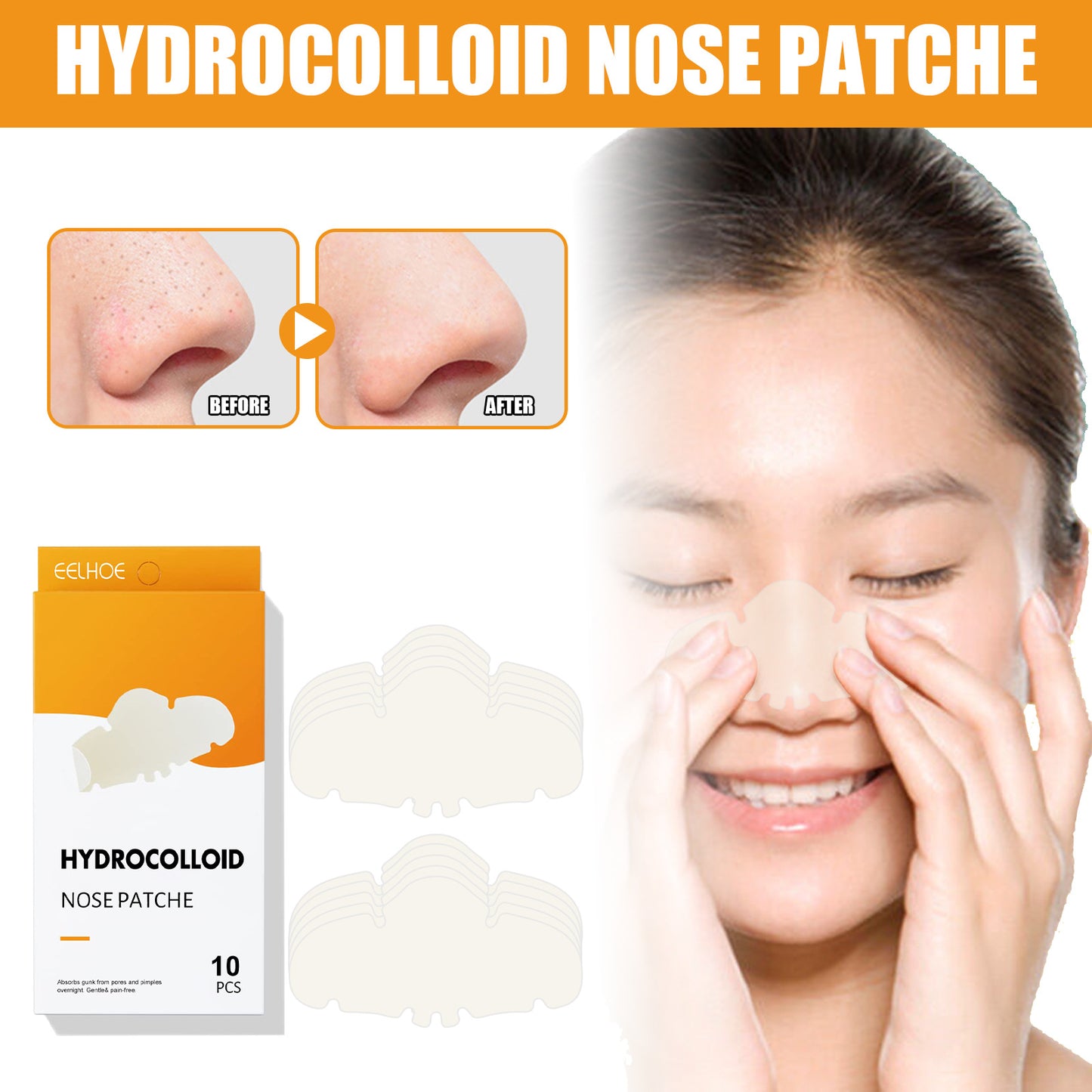 Nose patch သည် ချွေးပေါက်များကို သန့်စင်စေပြီး အဆီပြန်ခြင်းကို သန့်စင်ပေးသည်၊ အမည်းစက်များကို ဖယ်ရှားပေးသည်၊ အမည်းစက်များနှင့် ဝက်ခြံများကို ဖယ်ရှားပေးကာ အဆီပြန်ခြင်းကို ညင်သာစွာ ထိန်းချုပ်ပေးပြီး အဆီပြန်ခြင်းကို ဖယ်ရှားပေးပါသည်။ 