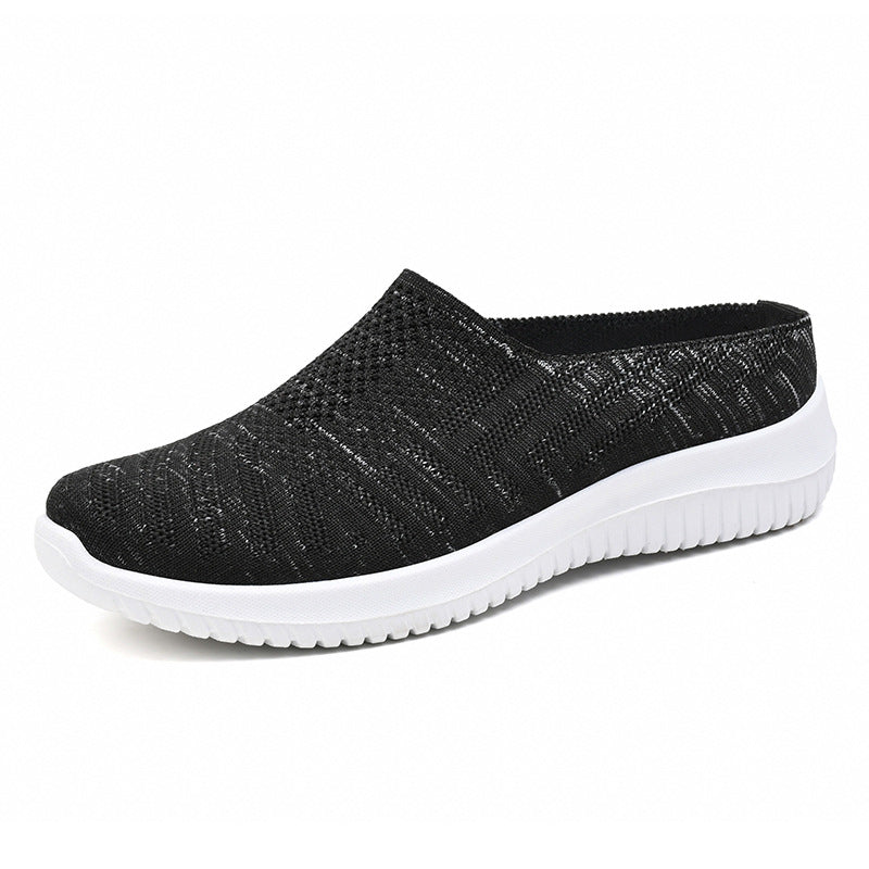 Shoes women's 2023 new foreign trade women's shoes cross-border large size cloth shoes breathable flying woven shoes soft bottom casual mother shoes 