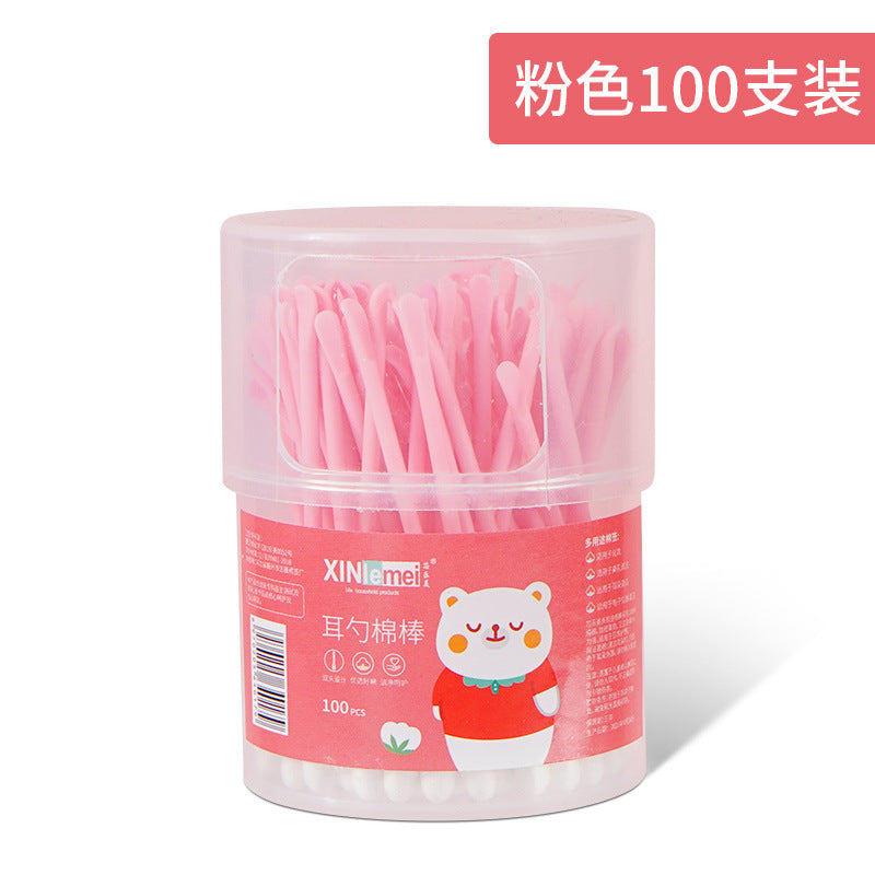 [Xinlemei] Ear spoon cotton swabs dual-purpose makeup household disposable cotton swabs for cleaning ears 100 pieces 