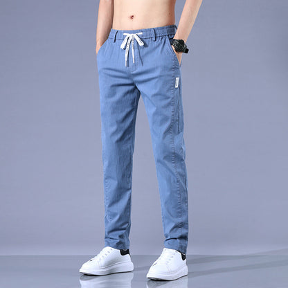 2023 Spring New Casual Pants Men's Straight Slim Elastic Waist Sports Pants Autumn Trend Men's Pants 