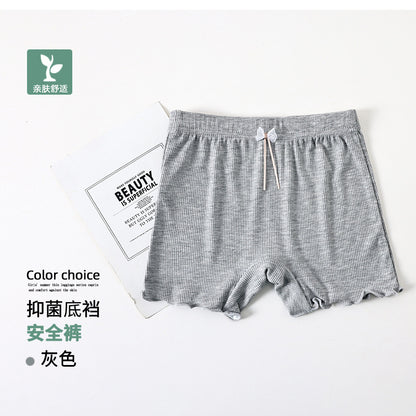 Girls' safety pants summer anti-light antibacterial pants ice silk modal children's inner shorts baby three-point pants 