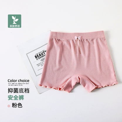 Girls' safety pants summer anti-light antibacterial pants ice silk modal children's inner shorts baby three-point pants 