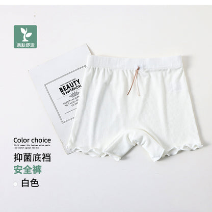 Girls' safety pants summer anti-light antibacterial pants ice silk modal children's inner shorts baby three-point pants 