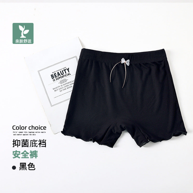 Girls' safety pants summer anti-light antibacterial pants ice silk modal children's inner shorts baby three-point pants 