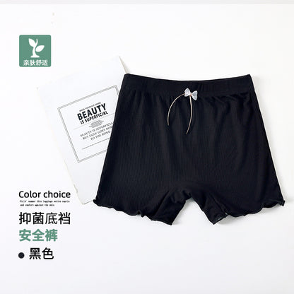 Girls' safety pants summer anti-light antibacterial pants ice silk modal children's inner shorts baby three-point pants 