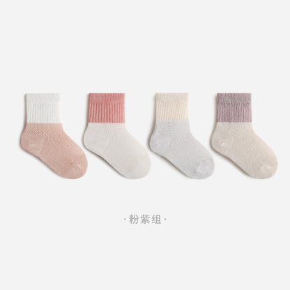 Summer mesh thin newborn baby socks boneless loose baby socks pure cotton a type boys and girls middle tube 