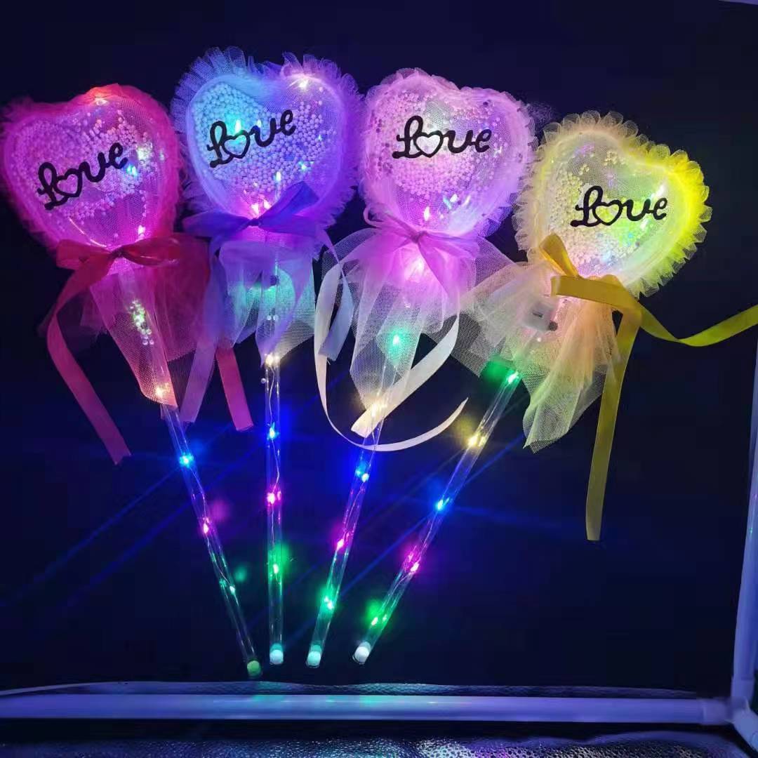 Fairy Wand Bobo Ball Magic Wand Love Flash Ball ခရစ္စမတ်လက်ဆောင် ကလေးများ၏ တောက်ပသောအရုပ် ညဈေးလမ်းရှိ ရေနုတ်မြောင်း