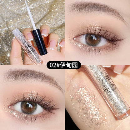 Han Ruxing Diamond Charming Eyes Streaming Eyeshadow Liquid Pearlescent Glitter Tear Makeup Eyeshadow Liquid Waterproof Not Easy to Take Off Eye Makeup Brightening Liquid 