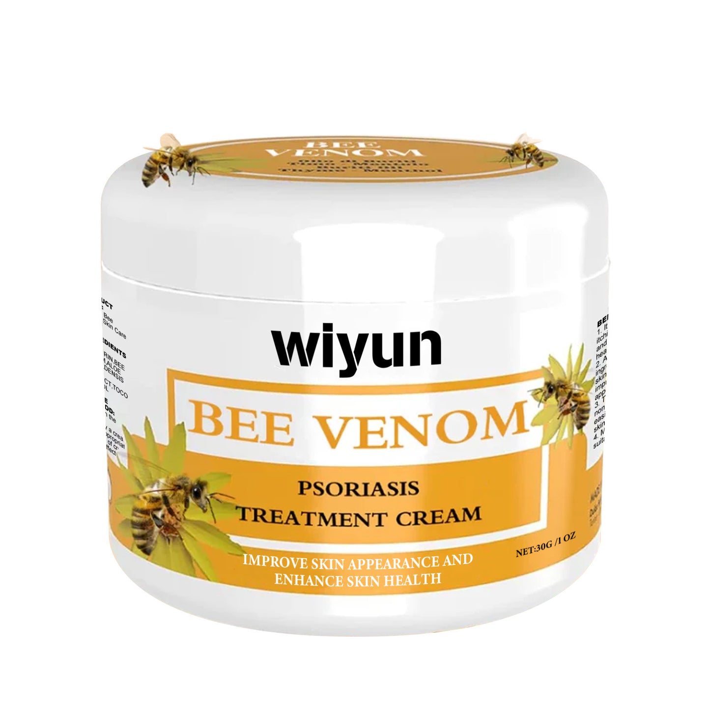 WIYUN Bee Venom Psoriasis Cream Repairs red and itchy skin on hands and feet, moisturizes and smoothes skin care cream 