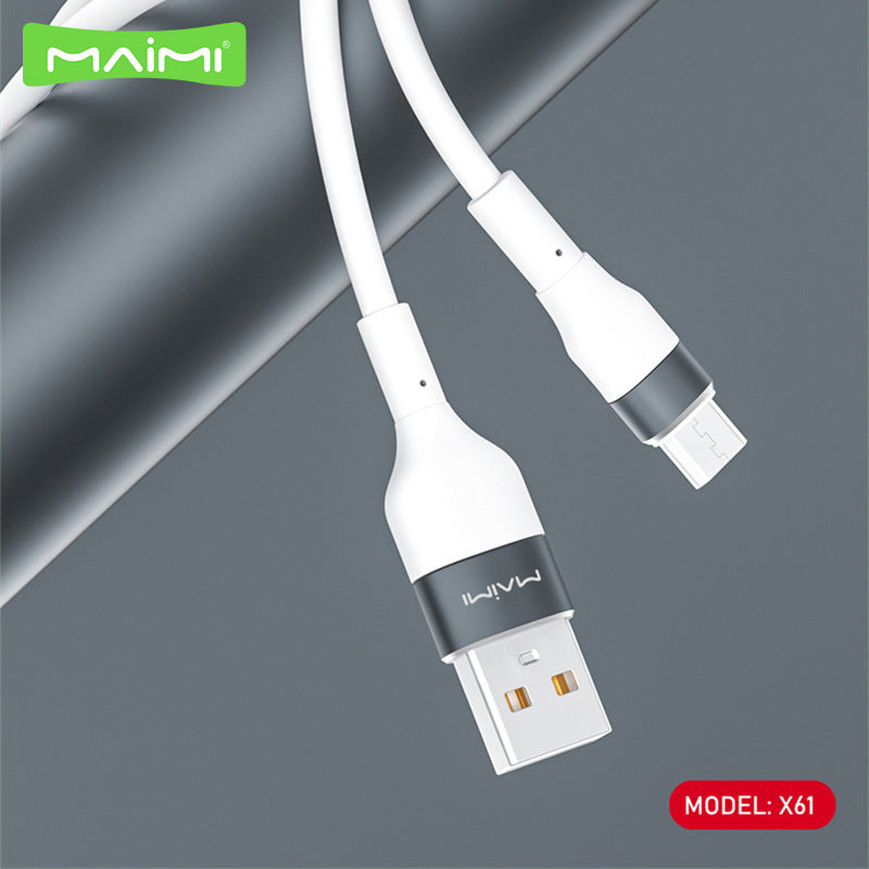 Maimi X61 သည် iPhone13ProMax မိုဘိုင်းဖုန်းအားသွင်းဒေတာကြိုး 6A အမြန်အားသွင်းခြင်း Android Type-C flash charging အတွက် သင့်လျော်သည်။