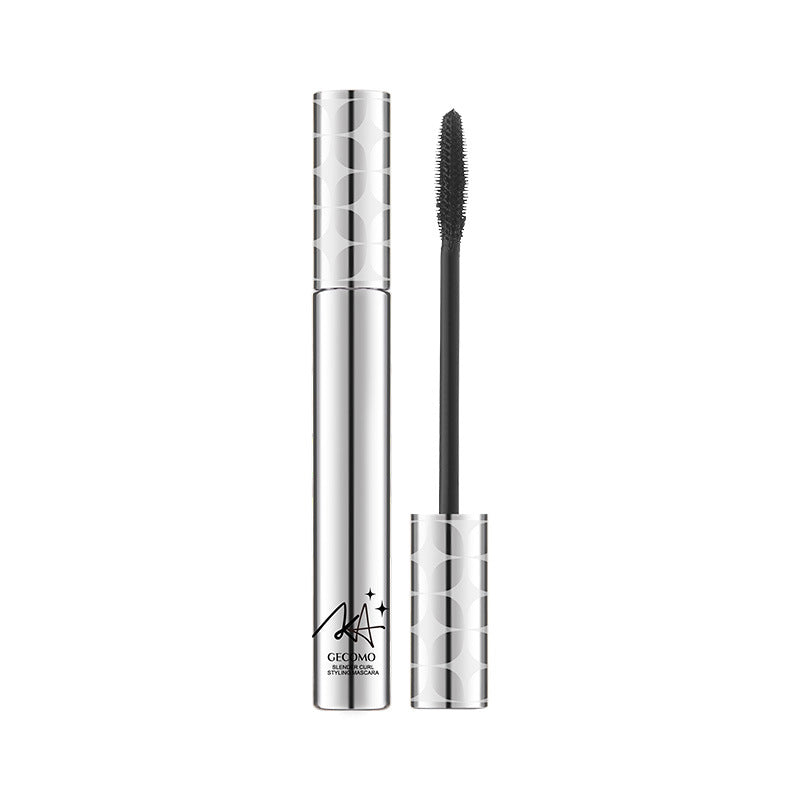 GECOMO small silver tube mascara, naturally long, curled, dense, quick-drying, waterproof, long-lasting, and not easy to smudge 