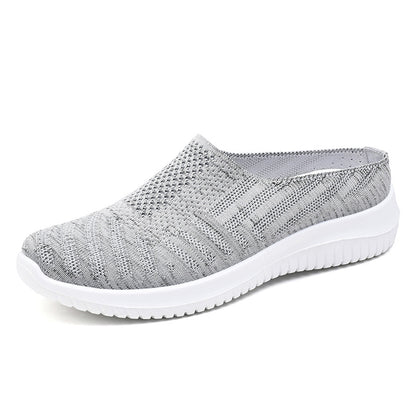 Shoes women's 2023 new foreign trade women's shoes cross-border large size cloth shoes breathable flying woven shoes soft bottom casual mother shoes 