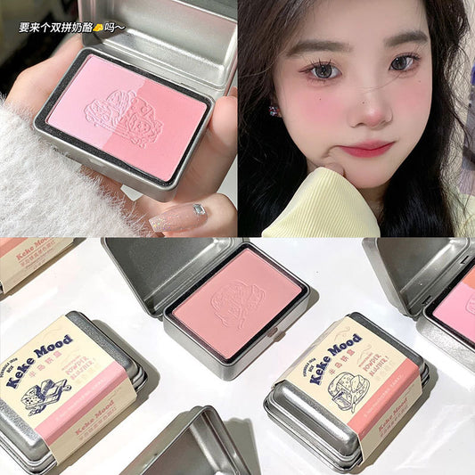 kekemood ကျွန်းဆွယ်သံသေတ္တာ တစ်ရောင်တည်း gradient blush matte ပန်းရောင် tone whitening မိတ်ကပ်မှုန့်မပါဘဲ contouring blush 