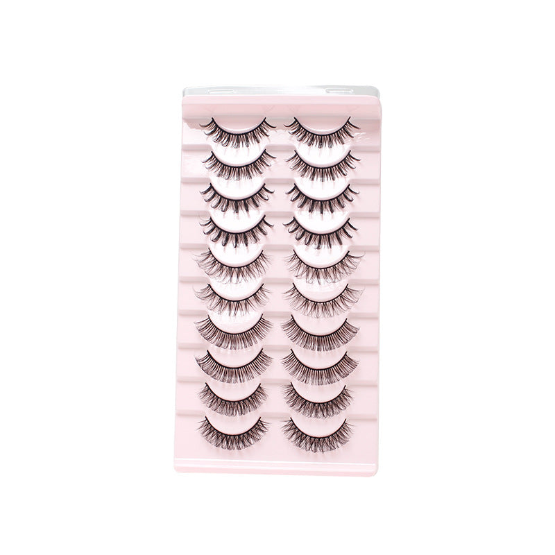 dingsen cross-border supply 10 pairs of mixed false eyelashes DD curling European and American thick eyelashes mixed eyelashes 