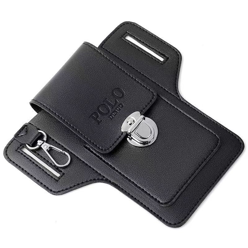 New vertical mobile phone pocket men's construction site work mobile phone leather case can put cigarette case hanging key wear belt special 