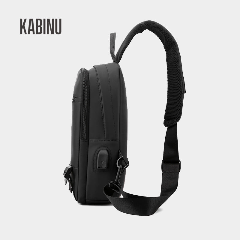 Kabinu new chest bag bag film business casual shoulder bag lightweight mobile phone bag usb student crossbody bag 