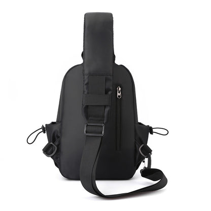 Trendy Men's Messenger Bag Large Capacity Sports Chest Bag Anti-Splash Chest Bag Outdoor Shoulder Bag Small Backpack 