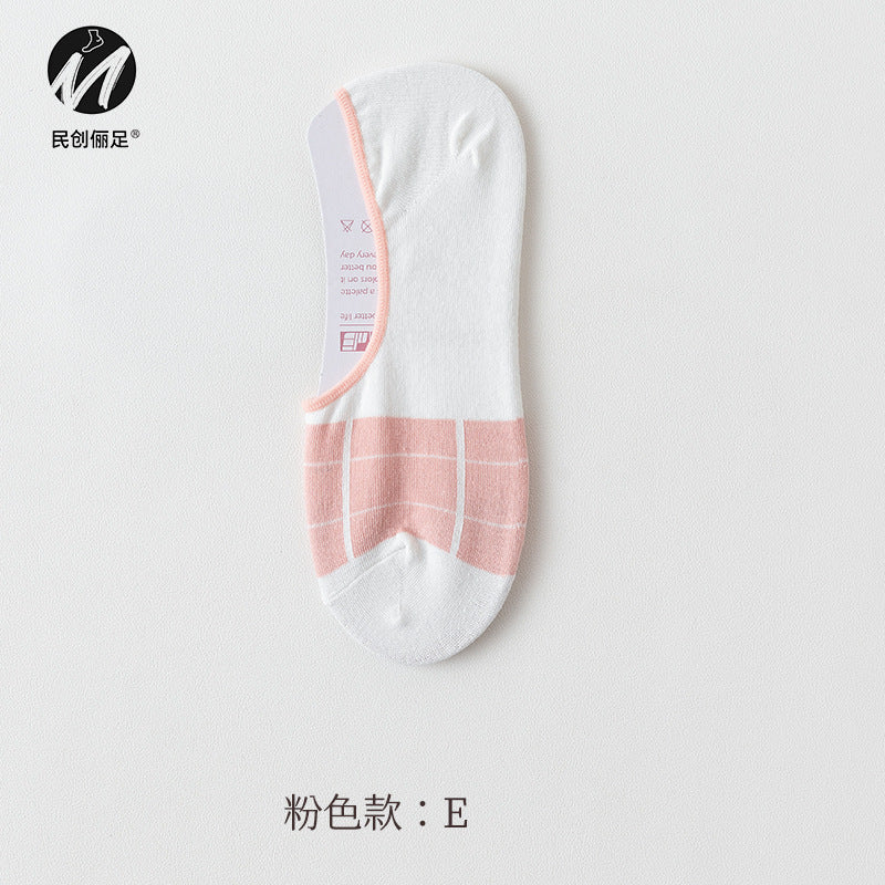 Invisible socks women's non-slip and shallow mouth spring and summer thin cotton Japanese summer women's socks boat socks women 