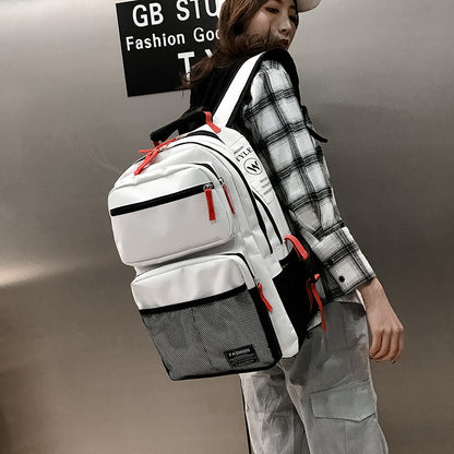 2023 New Extra Large Capacity School Bag Female High School College Student Fashionable Shoulder Korean Style Travel Backpack for Men 