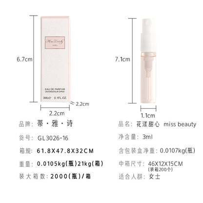 Internet celebrity with the same fragrance 3ml trial perfume women's perfume q version test tube perfume sample wholesale replacement for big-name perfume 