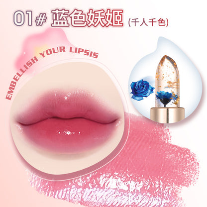 Angel's Temptation Flower Jelly Color Changing Lipstick, Long-lasting Color, Not Easy to Stick, Doesn't Take Off Makeup, Moisturizes Lips