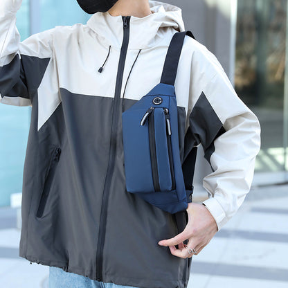 New Men's Casual Shoulder Messenger Bag Outdoor Sports Running Waist Bag Mobile Phone Bag Large Capacity Messenger Chest Bag 