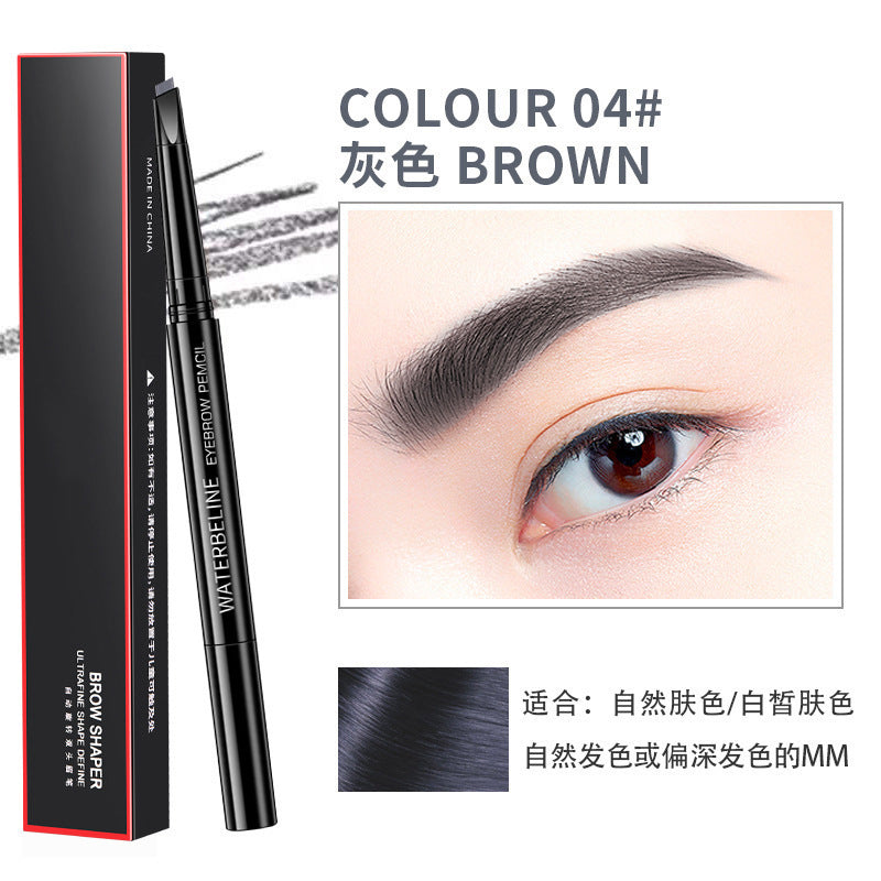 2024 New Double-Head Eyebrow Pencil Waterproof and Sweatproof Natural Ultra-fine Automatic Non-smudge Makeup Cross-border Live Broadcasting