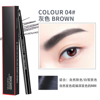 2024 New Double-Head Eyebrow Pencil Waterproof and Sweatproof Natural Ultra-fine Automatic Non-smudge Makeup Cross-border Live Broadcasting