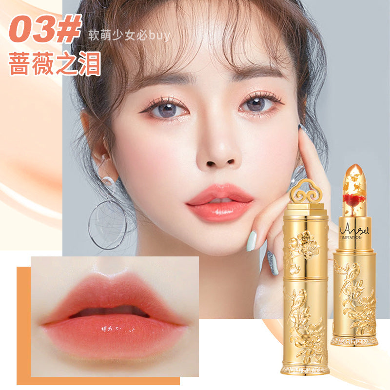 Angel's Temptation Flower Jelly Color Changing Lipstick, Long-lasting Color, Not Easy to Stick, Doesn't Take Off Makeup, Moisturizes Lips