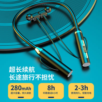 New Bluetooth Wireless Headphones Hanging Neck Sports Binaural In-Ear Neck Hanging Ultra-long Standby Battery Manufactor Wholesale 