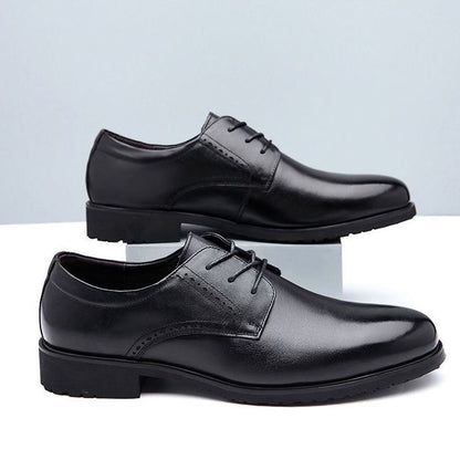 Top layer cowhide extra large size 38-48 men's autumn breathable inner heightened casual men's shoes business formal leather shoes 