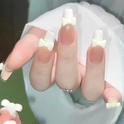 Handmade manicure wholesale mid-length pink iced camellia manicure finished nail patches jelly glue 