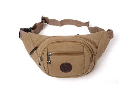 Waist bag unisex courier business cashier coin purse canvas large capacity multi-layer bag