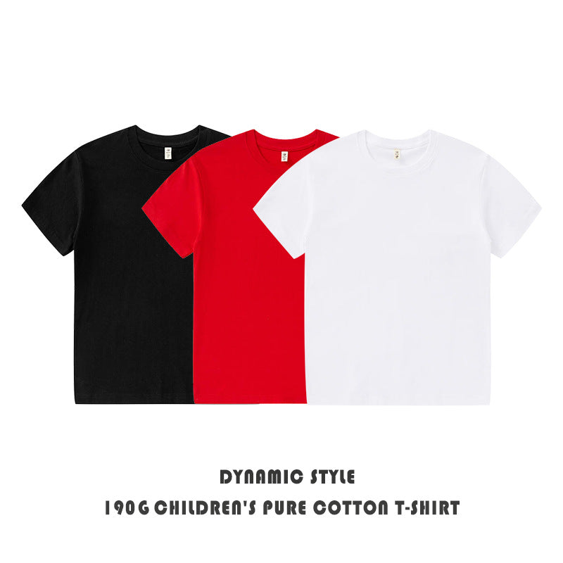 Boys and girls cotton short-sleeved T-shirt spring and autumn children's clothing baby children's tops bottoming shirt autumn clothes loose 