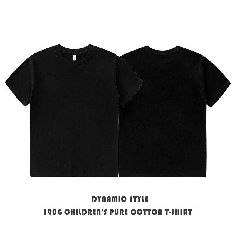 Boys and girls cotton short-sleeved T-shirt spring and autumn children's clothing baby children's tops bottoming shirt autumn clothes loose 