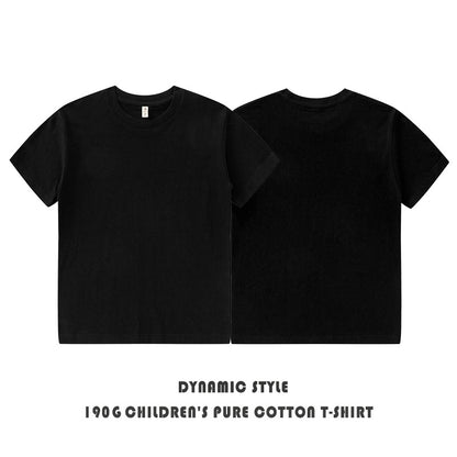 Boys and girls cotton short-sleeved T-shirt spring and autumn children's clothing baby children's tops bottoming shirt autumn clothes loose 