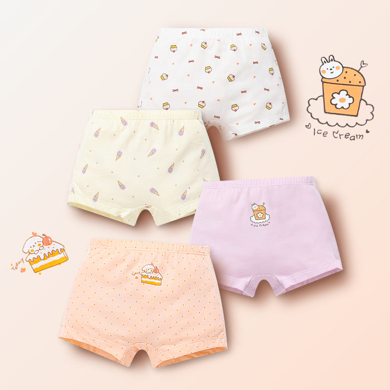 Children's underwear girls boys underwear pure cotton baby A-type shorts four-corner big children cartoon