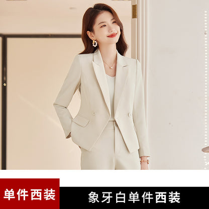 White suit jacket female spring and autumn professional wear temperament goddess fan workplace formal wear small casual suit suit 