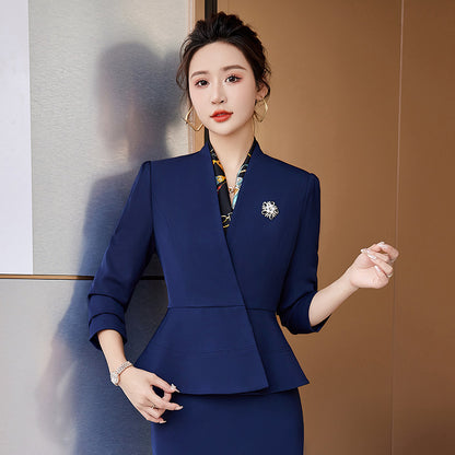 Professional suit female skirt suit white suit jacket suit fashion 4S business formal dress female beautician overalls 