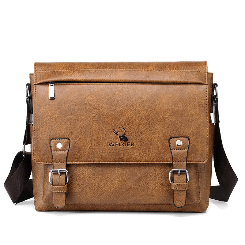 Men's Commuter Diagonal Shoulder Bag Computer Satchel Bag Men's Single Shoulder Messenger Bag Retro Casual Shoulder Bag Cross-border Men's Bag 