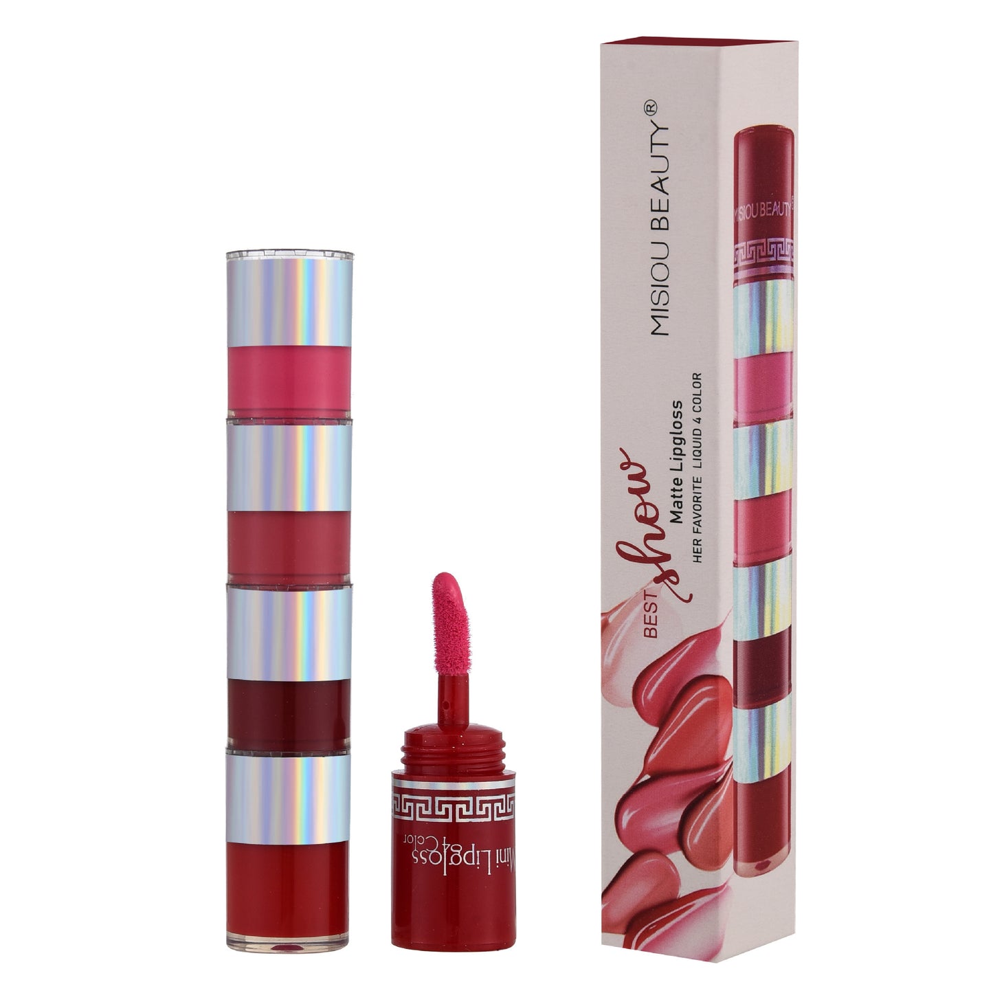 MISIOU BEAUTY cross-border four-in-one lip gloss lip glaze non-stick cup liquid lipstick makeup wholesale 