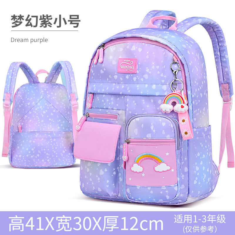 Cross-border ridge protection light weight school backpack shoulder bag big children's backpack girls children primary school schoolbag wholesale 