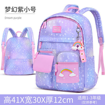 Cross-border ridge protection light weight school backpack shoulder bag big children's backpack girls children primary school schoolbag wholesale 