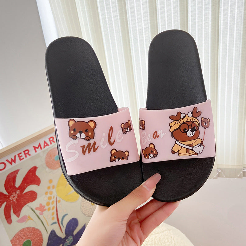 Spring and summer new slippers female Korean version of the student cartoon casual indoor home non-slip sandals thick-soled outerwear women's shoes